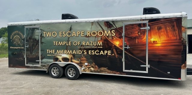 Rent mobile escape room trailers rental from SIO Escape Games in Bixby, OK. Perfect for parties and team-building events. Book now for a great experience!